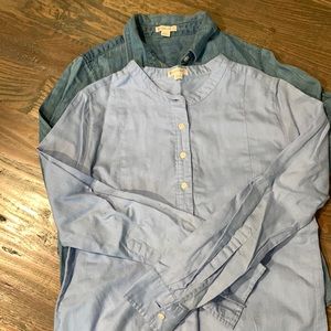 Crewcuts by J Crew girl size 12 denim shirt and blue dress shirt